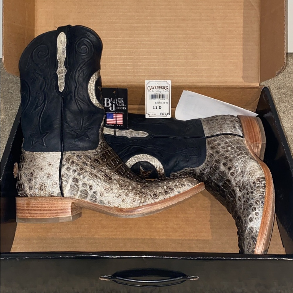 Black Jack Men's Natural  Exotic Cowboy Boots